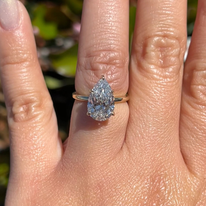Hot Selling 3.10Carat pear Cut Lab-Grown Diamond <b>Ring</b> <b>14k</b> White <b>Gold</b> Rhodium Plating Classic for Engagement Wedding - Product Image 4