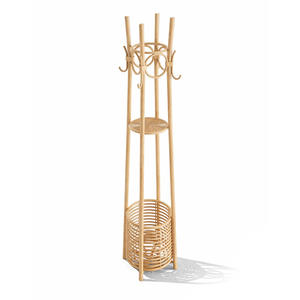 Porte-manteau en rotin fait main avec support pour parapluie, bon prix, respectueux de l'environnement, supports en bois - Product Image 4