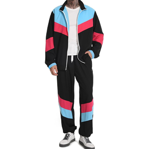 Ensemble de survêtement unisexe 2 pièces coupe-vent léger style streetwear hip-hop années 80, col montant, costume d'Halloween, veste coupe-vent - Product Image 3