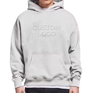Sweat-shirt à capuche unisexe avec logo personnalisé en relief, coupe ample, en coton French Terry, décontracté, design à épaules tombantes, service OEM - Product Image 1
