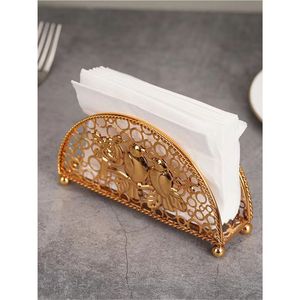 Support de serviettes en métal doré moderne, distributeur de papier essuie-tout vintage en forme d'oiseau pour la décoration de table à la maison ou à l'hôtel - Product Image 1