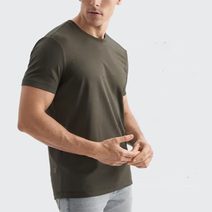 T-shirt pour homme à col rond, tissu doux au toucher, manches courtes, style décontracté, respirant, vêtement d'été essentiel - Product Image 3