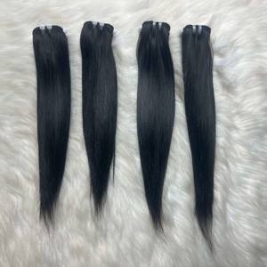 ผมมนุษย์มีหนังกำพร้าผมตรงจาก Qhair เส้นผมมนุษย์เส้นผมแท้สีดำตรงจากผู้บริจาครายเดียว - Product Image 1