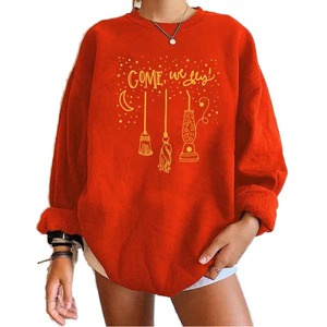 Sudadera de gran tamaño con estampado de Halloween para mujer, ropa de calle de manga larga con hombros caídos, diseño de retazos transpirable para Otoño Invierno - Product Image 1