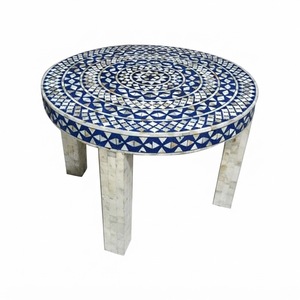 Table basse verte en os incrusté, motif hexagonal artisanal, table centrale, vente en gros, mosaïque géométrique carrée en résine, pour salon - Product Image 6