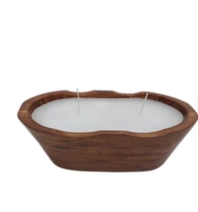 Wood Oval Votive Natural Colour <b>Large</b> Size <b>Candle</b> Bowl For Christmas Wood Oval Votive Natural Colour <b>Large</b> Size <b>Candle</b> Bowl - Product Image 2