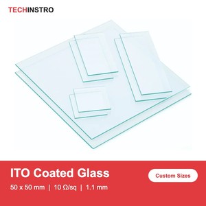 Verre conducteur enduit d'ITO 50x50mm 10 Ohm/sq 1,1mm, substrat en verre d'oxyde d'indium et d'étain pour Perovskite OPV DSSC et OLED - Product Image 2
