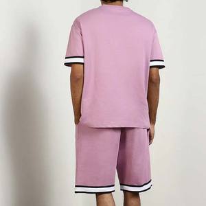 Conjunto Deportivo de Dos Piezas para Hombre, Nuevo, Verano, Casual, Poliéster/Algodón, Transpirable, Tejido de Punto, Secado Rápido, con Logotipo Personalizado Impreso, Color Sólido - Product Image 2