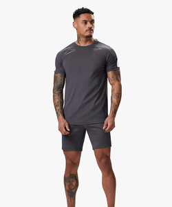 ชุดเสื้อยืดและกางเกงขาสั้นผู้ชายสไตล์วินเทจ ผ้าโพลีเอสเตอร์/คอตตอน ระบายอากาศได้ดี เป็นมิตรกับสิ่งแวดล้อม ขายส่ง - Product Image 1