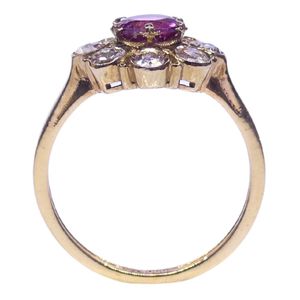 Anillos de Boda Antiguos Unisex con Turmalina de Corte Ovalado y Diamantes Redondos, Chapados en Oro de 14K, MOQ Bajo - Product Image 3