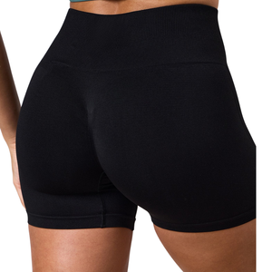 <b>Black</b> <b>Women's</b> High Waist Breathable Quick Dry Eco-Friendly Performance <b>Shorts</b> Gym Training Fitness Activewear - Product Image 2