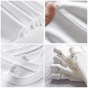 เสื้อยืดคอกลมแขนสั้นผ้าฝ้ายถักนิตติ้ง 100% น้ำหนัก 220 กรัม ทรงปกติ พิมพ์ลายตัวอักษร สวมใส่สบาย ระบายอากาศได้ดี สำหรับผู้ชาย ขายส่ง - Product Image 5