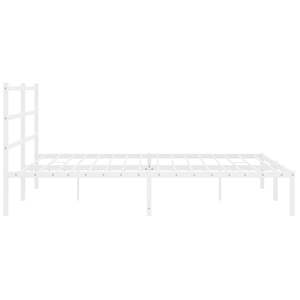 Cadre de lit rectangulaire en acier blanc thermolaqué, lit en métal complet - Product Image 6