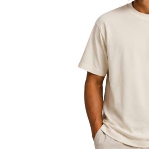 เสื้อยืดโอเวอร์ไซส์สีขาวสำหรับผู้ชาย ปักลายโลโก้หมาป่าตามสั่ง ผ้าคอตตอนหนา สตรีทแวร์ คอกลม แขนสั้น สวมใส่สบายทรงหลวม สำหรับฤดูร้อน - Product Image 3