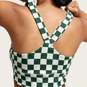 Soutien-gorge de sport pour femme de qualité supérieure, motif uni, sublimation, rembourrage amovible, coutures sans frottement, musculation - Product Image 4