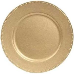 Assiette de présentation élégante en métal doré avec bordure en corde, assiette décorative pour mariage de luxe, fête et décoration de table - Product Image 3