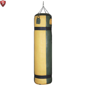 Sac de frappe lourd en cuir SUMROOS avec double sangle, hauteur réglable, base en caoutchouc, rempli de sable 25KG pour entraînement de boxe - Product Image 4