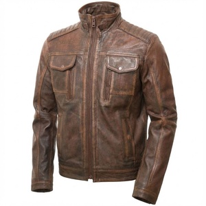 Chaqueta de Cuero Sintético Casual para Hombre, Talla Grande, con Cierre, Corte Ajustado, para Otoño e Invierno, Estilo Motociclista - Product Image 1