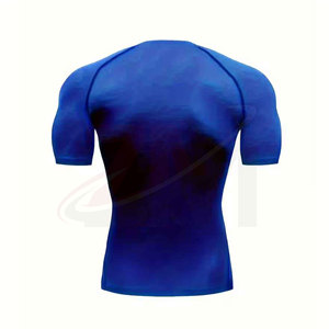 Camiseta de Compresión de Manga Corta Azul para Hombre, Corte Ajustado, Secado Rápido, Ropa Deportiva, Cuello Redondo, Tejido de Poliéster - Product Image 2