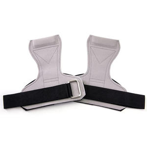 Sangles de protection pour les paumes et les poignets gris clair pour l'haltérophilie, la musculation, le soulevé de terre et l'entraînement en salle de sport - Product Image 1