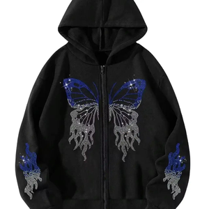 Proveedor Mayorista de Sudaderas con Pedrería, Sudadera de Algodón Grueso, Logotipo Personalizado, Fabricante OEM, Suministro al por Mayor para Exportación - Product Image 1