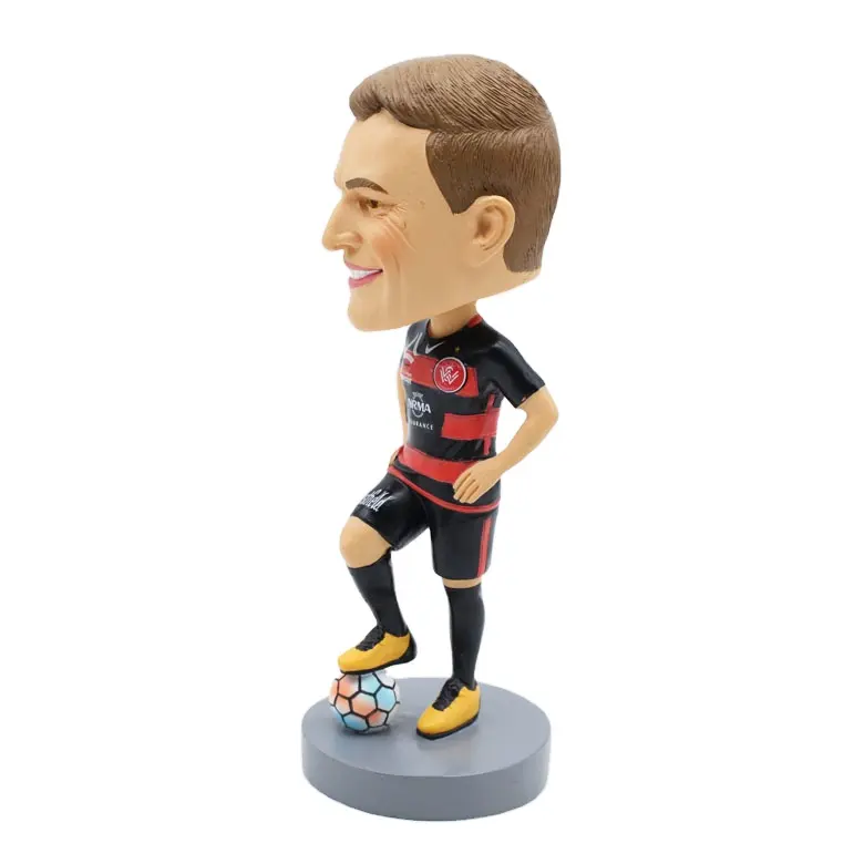 Custom Bobble Head Doll Resin Sports Figure Wholesale Soccer Football Player Bobblehead Personalized Souvenirs Gift