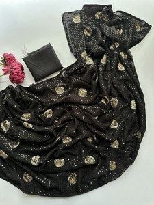 Sari pour femme en Georgette et rayonne, best-seller, vêtements ethniques à prix abordable, disponible en gros et sari de fête - Product Image 1