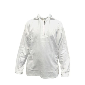 <b>Men's</b> Vintage <b>White</b> Stand Collar <b>Shirt</b> 18th Century Knight Style Historical Dress Revolutionary Era Bleached <b>White</b> Cotton <b>Shirts</b> - Product Image 1