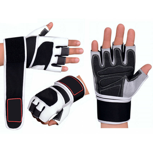 ถุงมือยกน้ำหนักแบบเปิดนิ้ว พร้อมสายรัดข้อมือปรับได้และที่รองรับฝ่ามือ สำหรับการฝึกซ้อมในยิม - Product Image 5