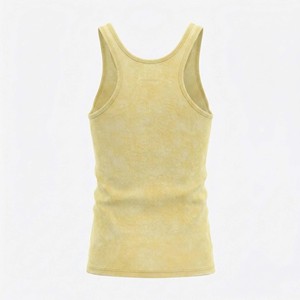 <b>Y2K</b> Vintage Faded Yellow Slim Fit Stringer Wholesale 90s Vintage Sleeveless T-<b>Shirt</b> Custom Blank Faded Yellow Ribbed Muscle Tee - Product Image 6