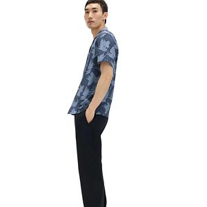 Men’s Vintage Print Short Sleeve Shirt Fashion Button <b>Down</b> Casual Beachwear Shirt - Product Image 3