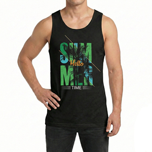 Custom Made Men's Graphic Sublimation Muscle Tank <b>Top</b> Casual Fashion Sleeveless Shirt Wholesale Bulk Streetwear Fitness Tank <b>Top</b> - Product Image 2