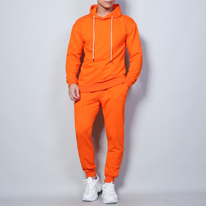High Quality Custom Made Winter Tracksuits <b>Men's</b> 100% Cotton Fleece <b>Pullover</b> Hoodies and Sweatpants Set - Product Image 2