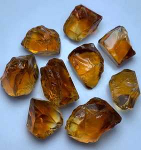 Natural Madeira Citrine Rough Gemstone Parcel Loupe Clean Cutting Grade Stones Golden Orange <b>Crystal</b> Lot For Jewelry - Product Image 3