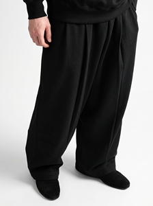 Men's <b>Black</b> Harem Pants Elastic Waist Pleated Wide Leg Casual Cotton <b>Trousers</b> Autumn Style - Product Image 1