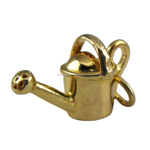 Arrosoir à fleurs en métal poli or fait à la main Vintage forme ronde en acier inoxydable accessoires de jardin intérieur fournitures - Product Image 1