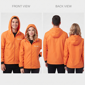 Custom Logo Hooded Windbreaker Jacker Unisex Breathable Rain Wear Waterproof Zipper <b>Hoodie</b> Lightweight Nylon Polyester Jacket - Product Image 5