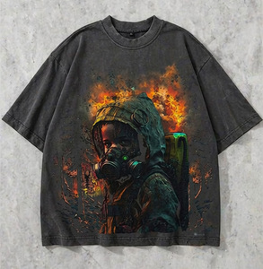 Camisetas de punto para hombre, 230 g/m², extragrandes, de algodón 100 %, lisas, estampadas, estilo urbano, transpirables - Product Image 3