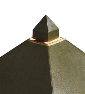 Lámpara de Mesa Metálica Olive Pyramid con Pantalla Geométrica, Fabricada en Hierro de Primera Calidad, Iluminación Ambiental Cálida para Interiores Sofisticados - Product Image 4