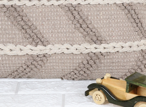 Hand Loom Woven Off <b>White</b> and Gray Textured Boho <b>Cushion</b> Cover Handmade Decorative Pillow Case for Sofa Bedroom Living - Product Image 5