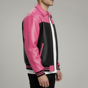 Men's Genuine Leather Stand Collar <b>Waterproof</b> Eco-Friendly Outerwear <b>Jacket</b> High Quality Zipper <b>Long</b> Sleeve Winter <b>Jacket</b> Men - Product Image 3