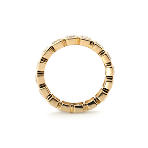 Bague d'éternité intemporelle en diamant de laboratoire taille Asscher 3,5 mm certifiée IGI, sertie clos, de luxe, pour mariage - Product Image 2