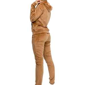High Quality Custom Logo Lightweight Winter Casual Regular Size Front Stand Collar <b>Velvet</b> <b>Tracksuit</b> Unisex - Product Image 2