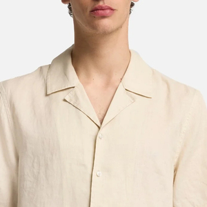 High Quality Material Solid Color Men Casual Linen T Shirt With Turn <b>Down</b> Collar And Short Sleeve Relaxed Fit Comfort Wear 2026 - Product Image 2