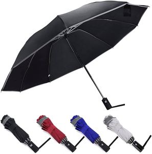 Top Sale Auto Close Three-Fold Reverse Inverted <b>Umbrella</b> 10 Ribs With Strong <b>Windproof</b> Feature Travel Manual Control Metal Frame - Product Image 1