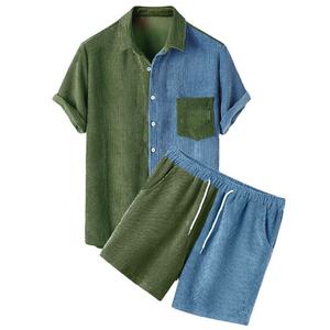 Conjunto de Pantalones Cortos de Pana de Dos Piezas para Hombre, Estilo Moderno, Personalizado, de Verano, Nueva Moda, Gran Venta - Product Image 1