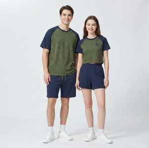 T-shirt de baseball vierge à col ras du cou, 100 % coton, 260 g/m², bicolore, manches courtes raglan, haute qualité, personnalisable avec logo - Product Image 2
