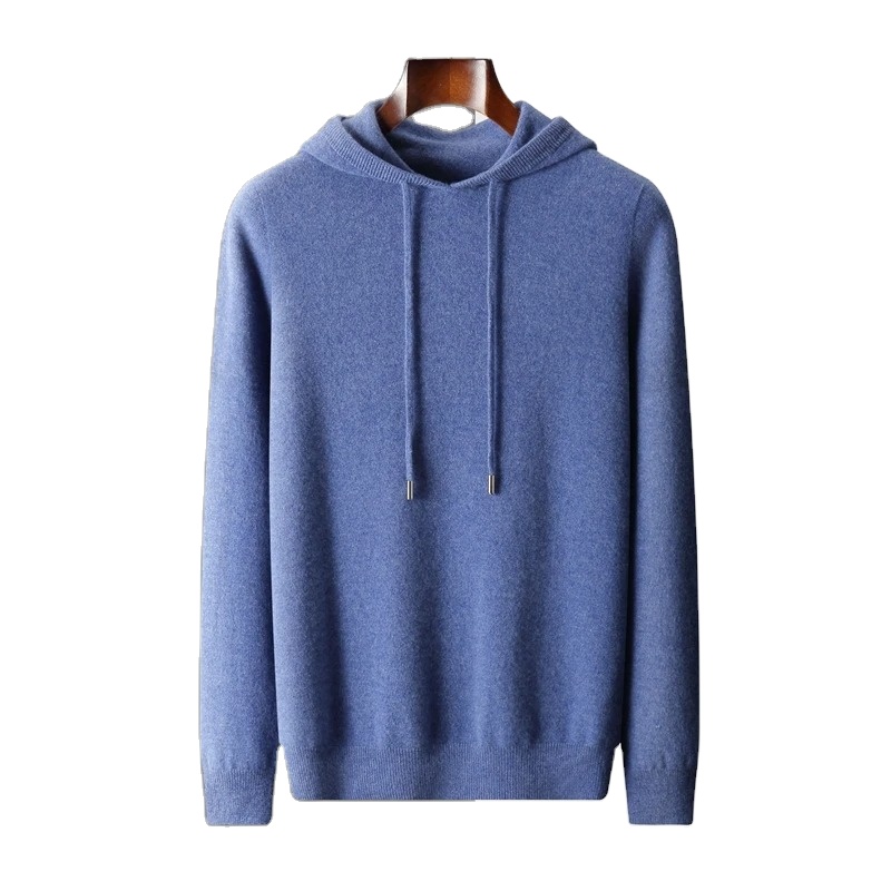 Men's female cashmere One-piece ready-to-wear Hoodie 100% Merino Wool Knitted Sweatshirt Autumn Winter Casual Large Top Long