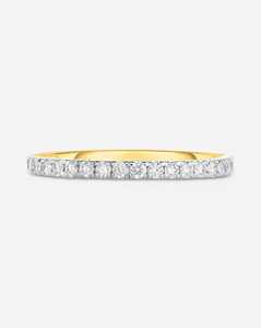 Bagues empilables en diamants de laboratoire de 1,9 mm, demi-alliances vintage pavées, en or massif 14k 18k, couleur DEF - Product Image 2