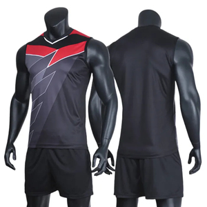Ensemble d'uniformes de volley-ball pour hommes de haute qualité en gros, avec logo frontal par sublimation, 100 % polyester respirant et à séchage rapide - Product Image 1